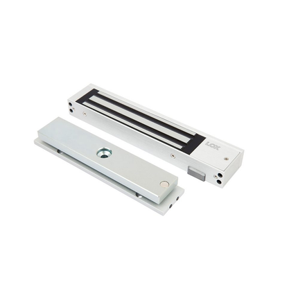 LOX EM3500M Monitored Slim Magnetic Lock in Satin Anodised Aluminium, 280kg holding force - Ready stock in Myanmar