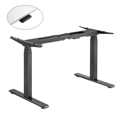 Brateck Contemporary 3 - Stage Dual - Motor Sit - Stand Desk (Standard) 1000~1700x650x620~1280mm - Black - (LS) - CCTV Guru