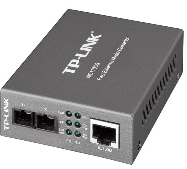 TP - Link MC110CS 10/100Mbps Single - Mode Media Converter Convert 100BASE - FX fiber to 100Base - TX copper media Extends fiber distance up to 20km - CCTV Guru