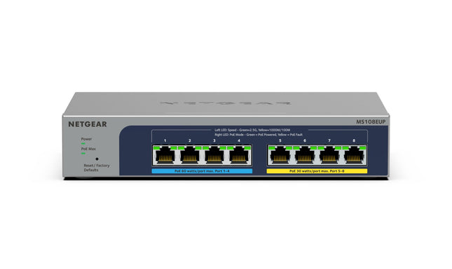 Netgear 8 - port Ultra60 PoE++ Multi - Gigabit (2.5G) Ethernet Plus Switch - CCTV Guru