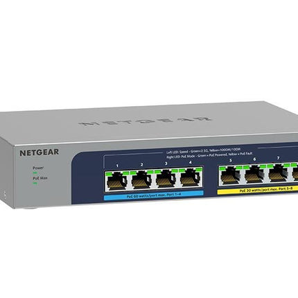 Netgear 8 - port Ultra60 PoE++ Multi - Gigabit (2.5G) Ethernet Unmanaged Switch - CCTV Guru
