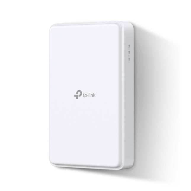 Side view of the water and dust-resistant TP-Link NE200-Outdoor 5G router engineered to withstand harsh Australian climates.