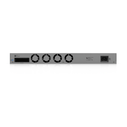 Ubiquiti UniFi Pro XG 10 PoE installed in a professional network rack