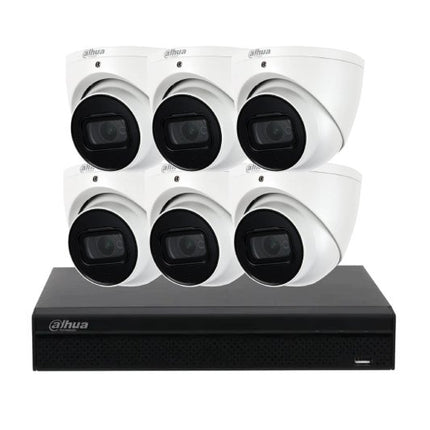 Dahua 5 MP + 8 Channles Kit: 6 x Fixed Lens Turret Cameras, NVR, NYS - K5086W - CCTV Guru