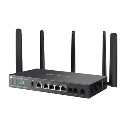 Close-up view of the dual Nano SIM card slots on the Omada DR3650v-4G router for redundant 4G LTE internet backup.