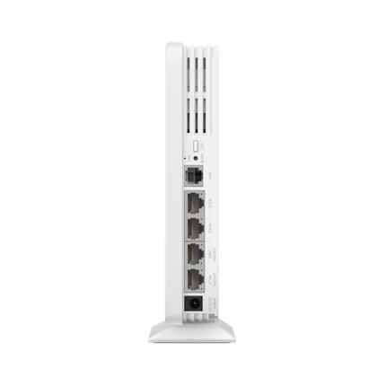 White Omada EAP650GP GPON access point mounted securely on a wall.