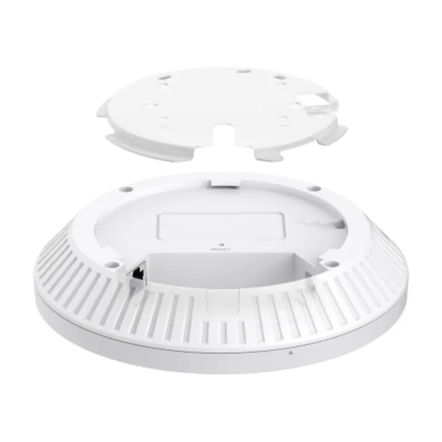 Back panel of the Omada EAP653 access point showcasing the Gigabit Ethernet port with 802.3at PoE+ support and mounting bracket slots.