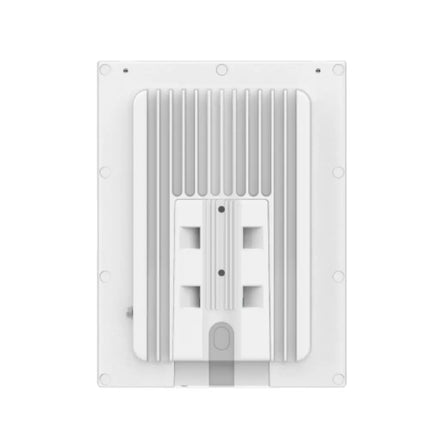 TP-Link Omada EAP725-Outdoor access point mounted on an outdoor pole during rain, demonstrating its IP66 weatherproof enclosure and 6kV lightning protection.
