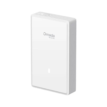 TP-Link Omada EAP725-Wall BE3600 dual-band Wi-Fi 7 wall plate access point in white.