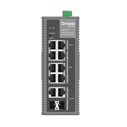 An industrial graphic highlighting the fanless IES210GPP network switch operating in extreme conditions ranging from minus forty to seventy-five degrees Celsius.