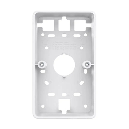 Front view of the TP-Link Omada OJB-100 surface-mount junction box in white, designed for installing wall plate access points on bare walls.