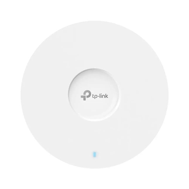 TP-Link Omada EAP660 HD AX3600 wireless dual-band multi-gigabit ceiling mount access point, sleek circular white design.