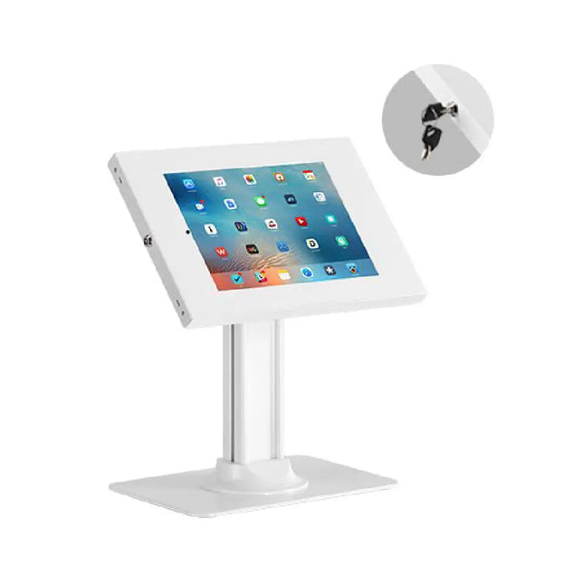Brateck Anti - Theft Countertop Tablet Holder with Bolt Down Base Fit most 9.7' to 11' tablets - White - CCTV Guru