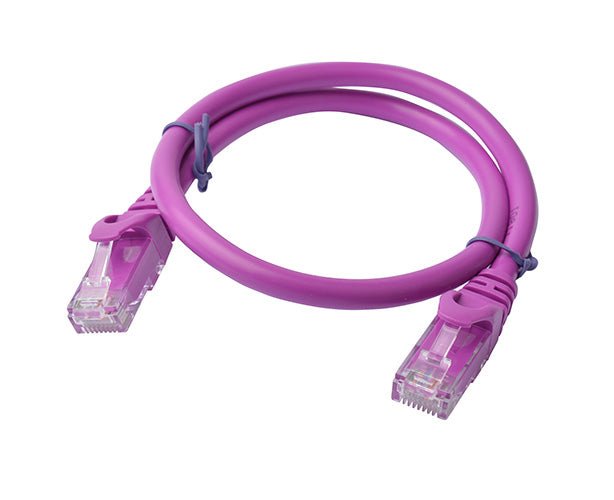 8Ware Cat6a UTP Ethernet Cable 0.5m (50cm) Snagless Purple - CCTV Guru