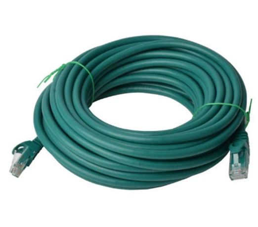 8Ware Cat6a UTP Ethernet Cable 15m Snagless Green - CCTV Guru