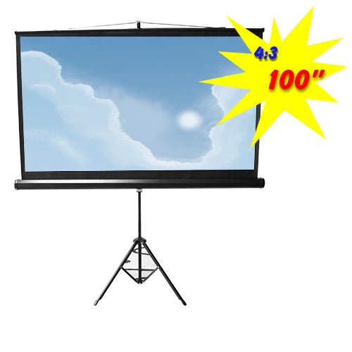 Brateck Standard Portable Tripod Projection Screen - 100 ' 4:3 Viewing Size(WxH): 200 x150cm - CCTV Guru