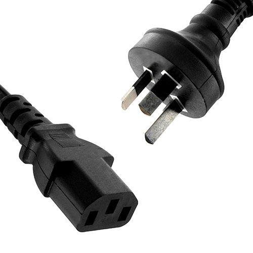 8Ware AU Power Cable 2m - Male Wall 240v PC to Female Power Socket 3pin to IEC 320 - C13 for Notebook/AC Adapter - CCTV Guru