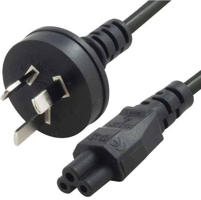 8ware AU Power Lead Cord Cable 2m - 3 - Pin to Cloverleaf Plug IEC 320 - C5 Mickey Type Black 240V 7.5A 3 core for Notebook/Laptop AC Adapter ~UPAT - IECM - 1 - CCTV Guru