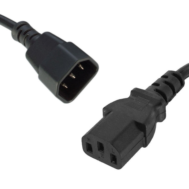 8Ware Power Cable Extension Cord 1m IEC - C14 to IEC - C13 Male to Female - CCTV Guru