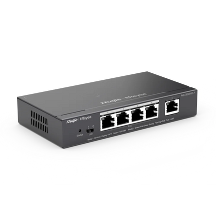 RG-ES205GC-P cloud managed PoE switch with 4 PoE+ ports