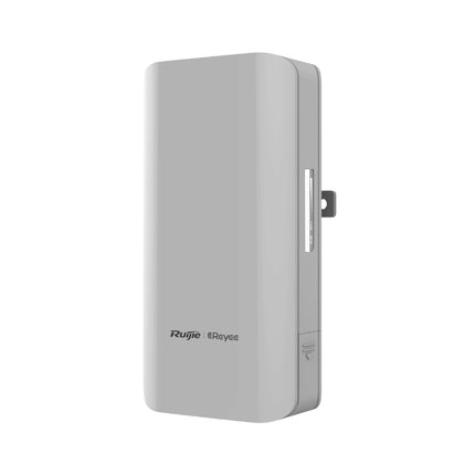 Rear view of the Ruijie Reyee RG-EST310 V2 wireless bridge showing the universal alignment mounting bracket for pole or wall installations.