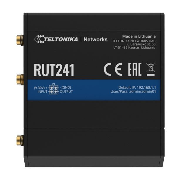 Teltonika RUT241 - Compact industrial 4G (LTE) router equipped with 2x Ethernet ports, WAN Failover - CCTV Guru