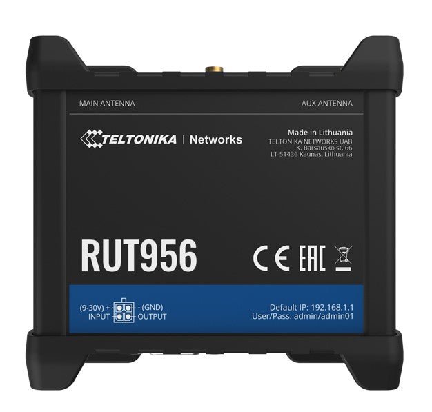 Teltonika RUT956 - dual - SIM cellular 4G LTE, WAN failover, with 4x Ethernet ports, GPS, an I/O connector block - CCTV Guru