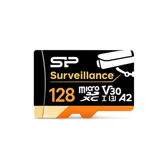 SP Surveillance 128GB microSDXC memory card V30 A2 for CCTV security cameras and continuous video recording