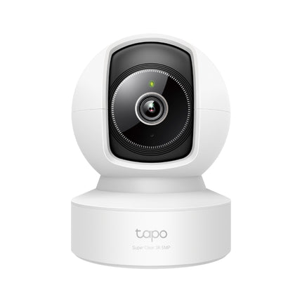 Tapo C232 smart pan and tilt AI home security Wi-Fi camera featuring a compact dome design in white.
