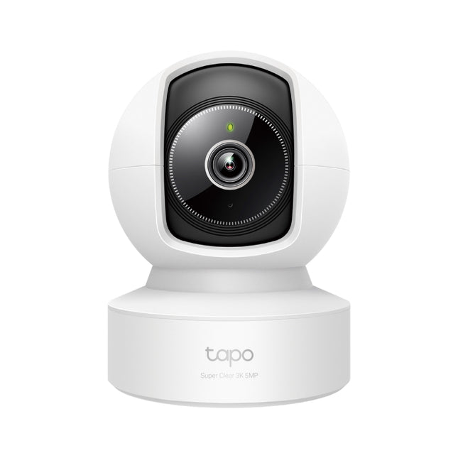 Tapo C232 smart pan and tilt AI home security Wi-Fi camera featuring a compact dome design in white.