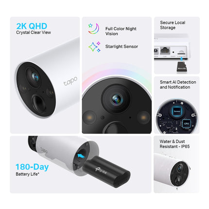 Tapo C420 smart wire-free security camera 2-pack system with included smart hub from TP-Link Australia.