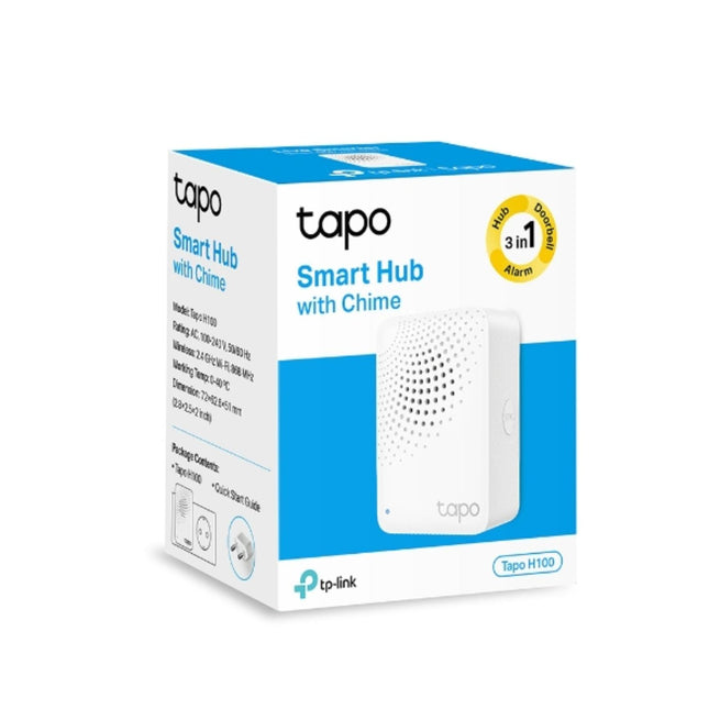 TP - Link Tapo Smart IoT Hub with Chime, Whole - Home Coverage, Low - Power Wireless Protocol , Smart Alarm, Smart Doorbell (Tapo H100) - CCTV Guru