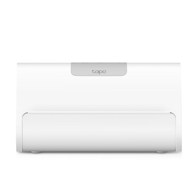 Close-up of the Tapo H500 CentralHub showing the expandable local storage bay designed for secure, subscription-free security camera video recording.
