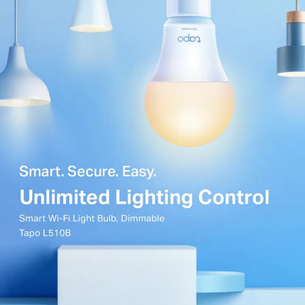 The Tapo smartphone app interface adjusting the brightness and schedules of the TP-Link Tapo L510B dimmable light bulb.