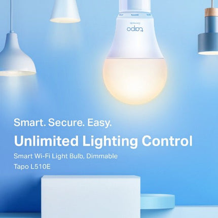 TP - Link Tapo L510E Smart Light Bulb Edison Fitting, Dimmable, No Hub Required, Voice Control, Schedule & Timer 2700K 8.7W 2.4 GHz 802.11b/g/n - CCTV Guru