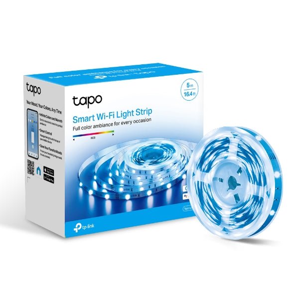 TP - Link Tapo L900 - 5 Smart Wi - Fi Light Strip, Flexible Length, 3M Adhesive, Energy Saving, Voice Control, No Hub Required, 5000×10×1.6 mm - CCTV Guru