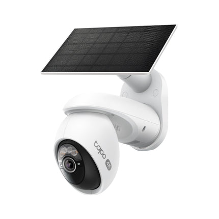 Tapo TC92 KIT smart solar-powered wire-free security camera with the included solar panel and mounting base.