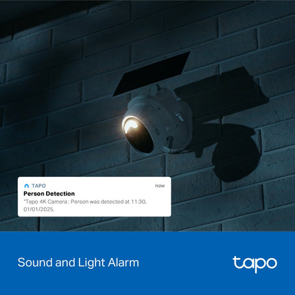 Close-up of the weatherproof Tapo TC92 outdoor security camera unit highlighting the smart sensor array and lens layout.