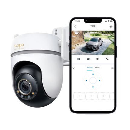 The durable weatherproof and dust-resistant casing of the TC43 security camera designed to withstand harsh outdoor conditions.