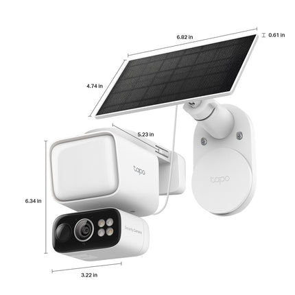 The integrated bright floodlights on the TC50 KIT security camera activating for full-color night monitoring.