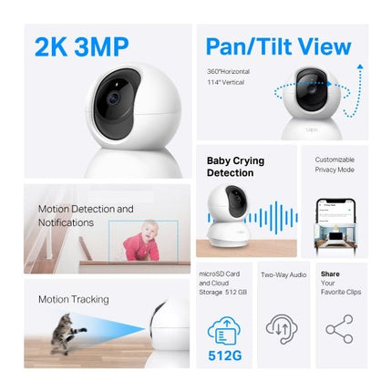 TP - Link Tapo Pan/Tilt Home Security Wi - Fi Camera - TC71 - CCTV Guru