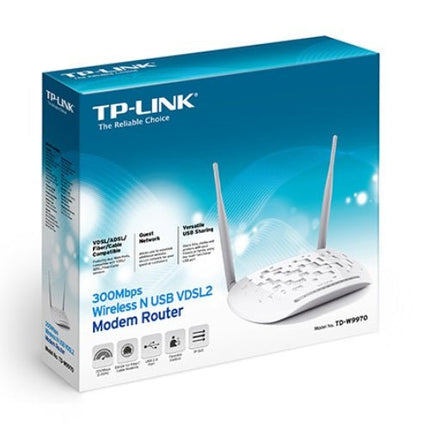 TP - Link TD - W9970 N300 Wireless VDSL ADSL Modem Router 300Mpbs @ 2.4GHz 4x100Mbps LAN 1xRJ11 2xAntenna ~TD - W8980 TD - W9977 MOTL - TD - W8980 - CCTV Guru