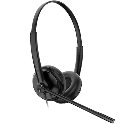 Yealink UH34 Dual Ear Wideband Noise Cancelling Microphone - USB Connection, Leather Ear Cushions, Designed for Microsoft Teams - CCTV Guru