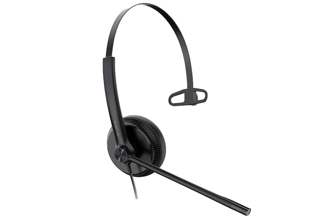 Yealink UH34 Mono Wideband Noise Cancelling Microphone - USB Connection, Leather Ear Cushions, Designed for Microsoft Teams - CCTV Guru
