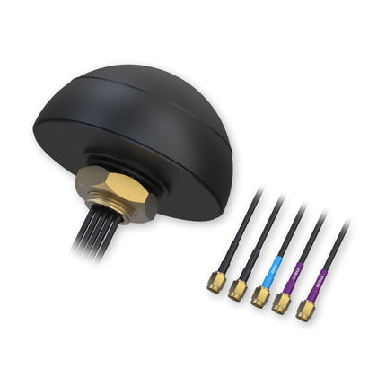 Teltonika multi-band combo MIMO cellular GNSS and Wi-Fi flush mount puck antenna in a low-profile weatherproof black housing.