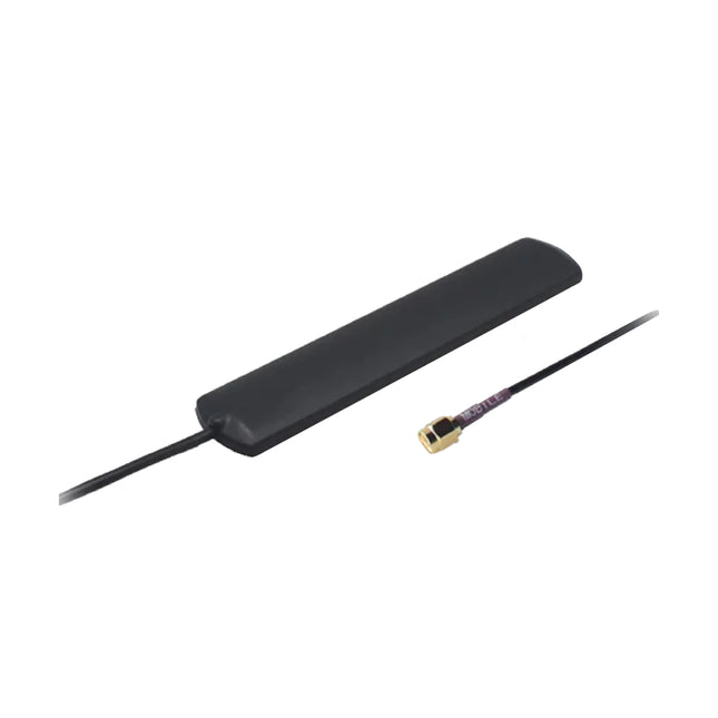 Teltonika PR1AS420 flat patch mobile adhesive cellular antenna with 2.5m low-loss extension cable and SMA male connector.