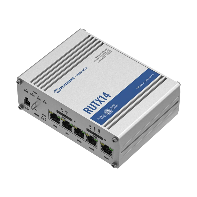 Teltonika RUTX14 dual SIM 4G Cat 12 industrial router for remote access and failover internet