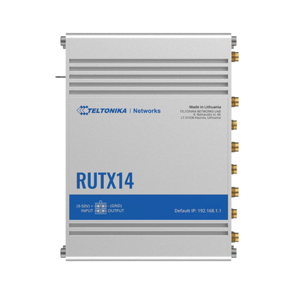Teltonika RUTX14 industrial LTE router with dual SIM connectivity for CCTV and industrial networking