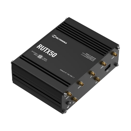 Teltonika RUTX50 5G industrial router for remote CCTV systems, industrial networking and backup internet connectivity