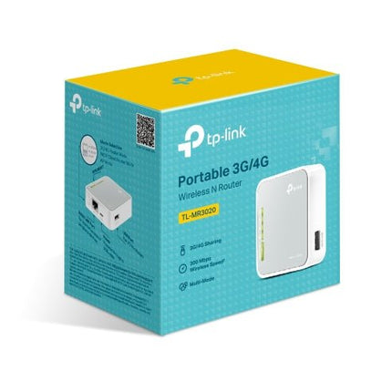 TP - Link TL - MR3020 Portable 3G/4G Wireless N Router 2.4GHz (150Mbps) 802.11bgn 1x100Mbps WAN/LAN 1xUSB 1xmini USB Internal Antennas ~TL - MR3220 - CCTV Guru